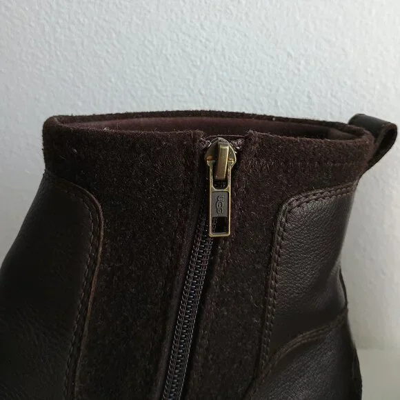 UGG Harrison Moto, Stout Leather (Espresso Brown), Size Women 12 - Picture 7 of 12